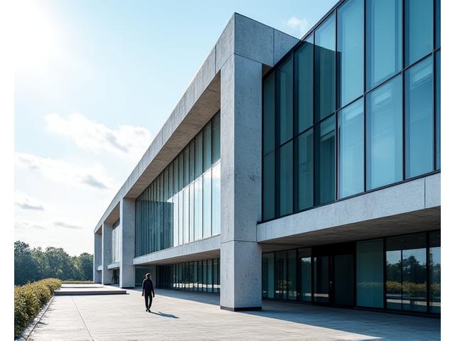 Striking modern building exterior with geometric lines.