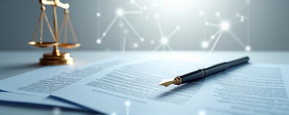 Abstract legal background with subtle outlines of documents and scales of justice, representing terms and conditions.